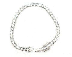 Sterling Silver Women’s Cz Wrist Bracelet 8″ long & 5mm Weight 13 gr.