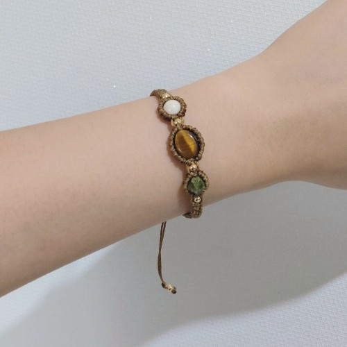 Energy Healing Stretch Bracelet Natural Stone Hematite Tiger Eye for Men Women gallery