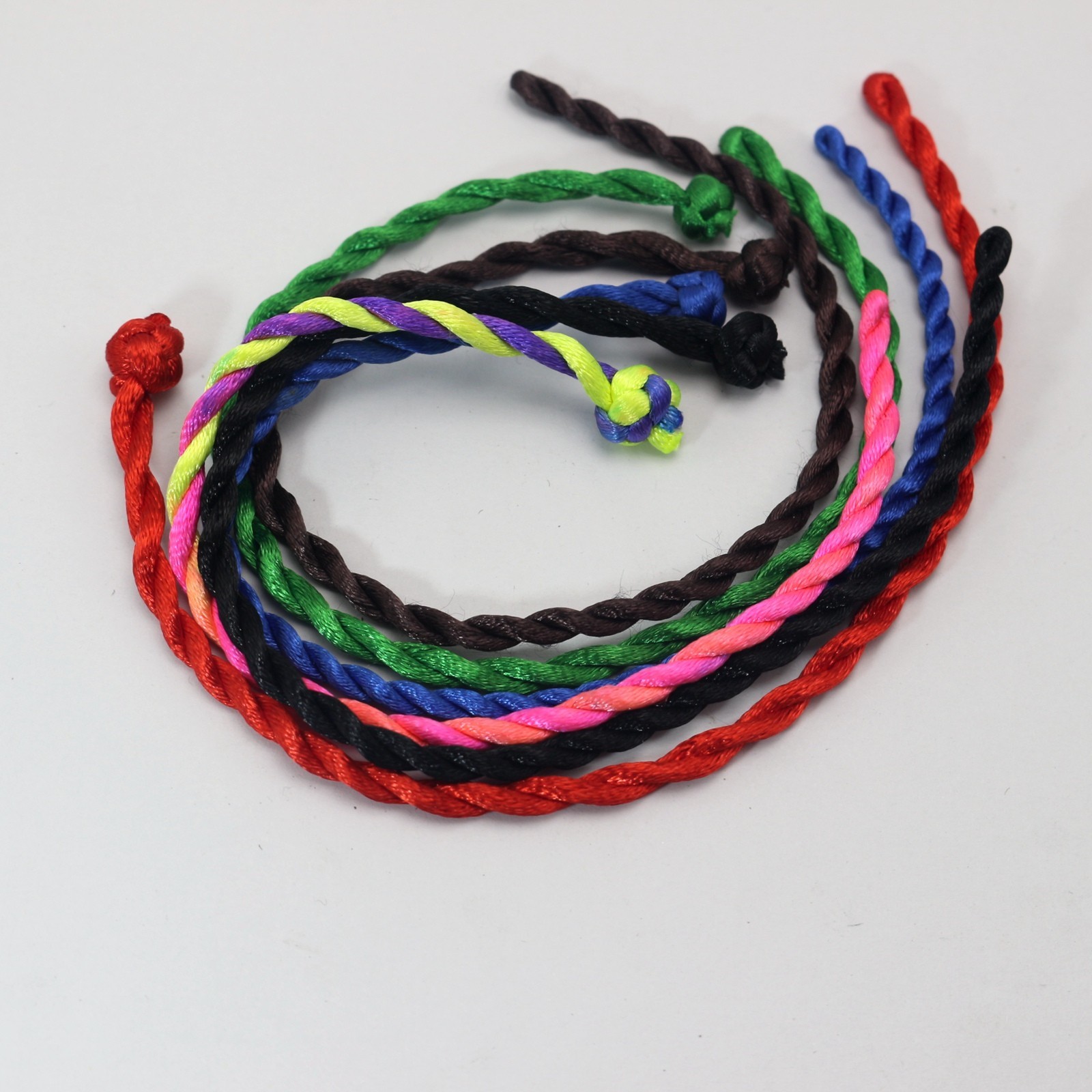 100 Braided Lucky Mixed Color String Twisted Rope Cord Bracelet 3mm Thick for gallery