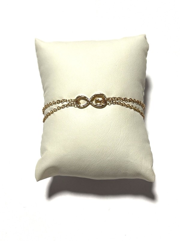 Gold Infinity Symbol Cable Chain Bracelet Adjustable Lobster Clasp No Stone gallery