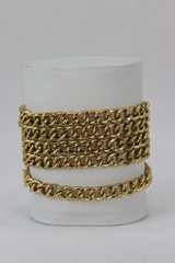 Multi-Link Gold Tone Bracelet, Clasp Closure, 76gr