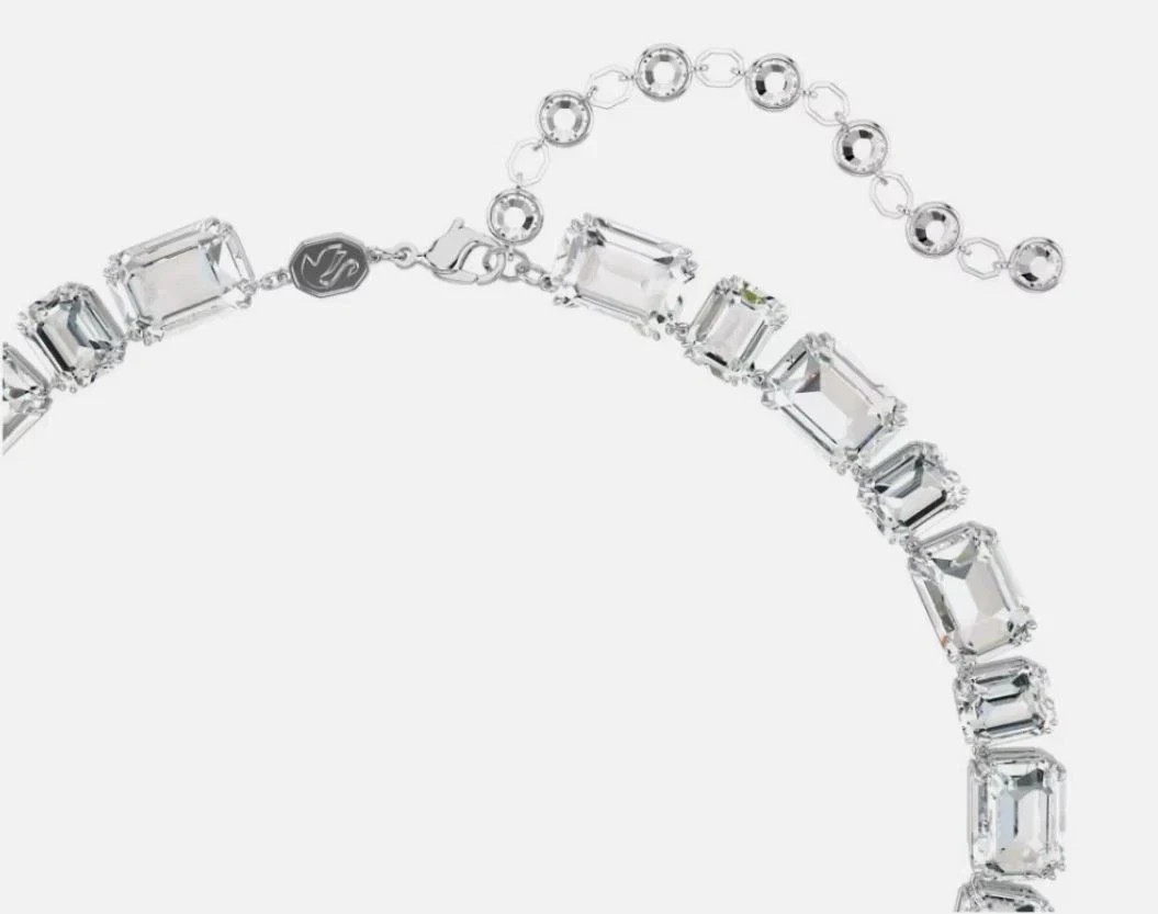 SWAROVSKI Millenia Tennis Necklace, Octagon Cut, White, Rhodium Plated gallery