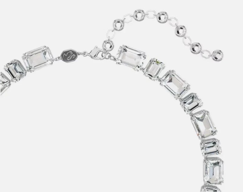 SWAROVSKI Millenia Tennis Necklace, Octagon Cut, White, Rhodium Plated gallery