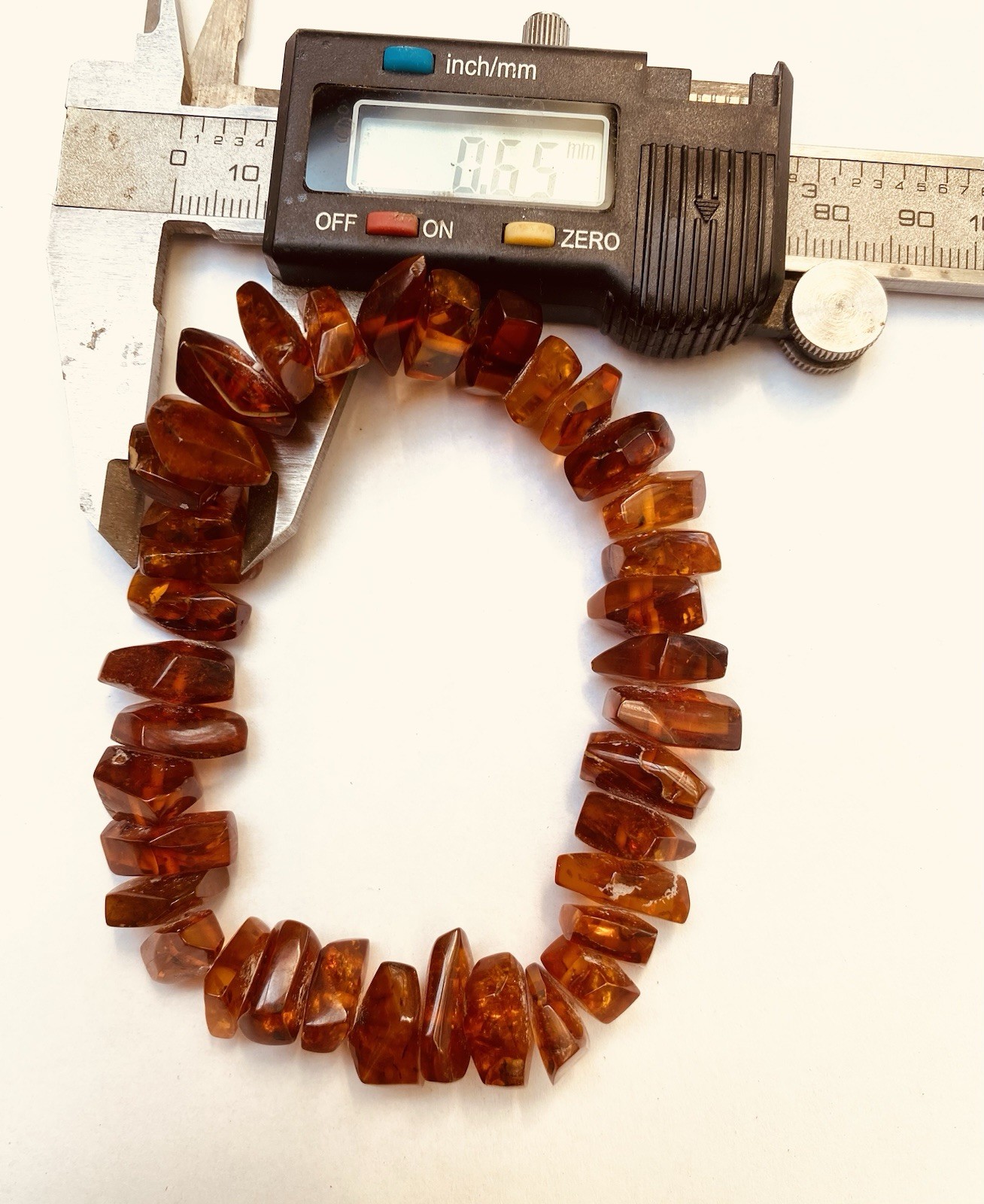 AMBER - Orange Baltic Chip Beads- Stretch Bracelet 7” Poland (Tested) gallery