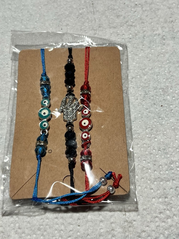 3-Pack Turkish Eye Bracelet Lucky Charm