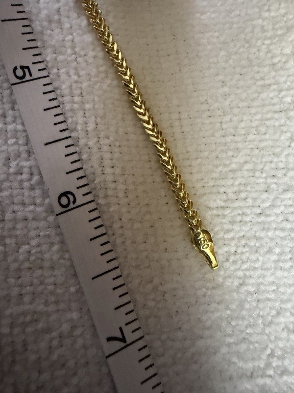 7” Micro Franco chain bracelet Italian made Gold Filled 18k gallery