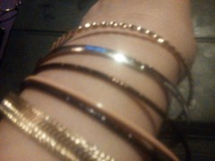 6 Piece Gold Silver Brown Bangle Set