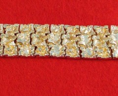 MENS 14 KT GOLD HGE 8″ OR 9″ NUGGET BRACELET 7/8″WIDE BLING NH300
