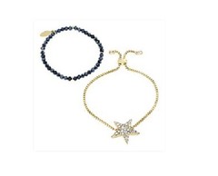 Heidi Daus Anniversary Collection 2pc Beaded and Bolo Star Bracelet Set—Large