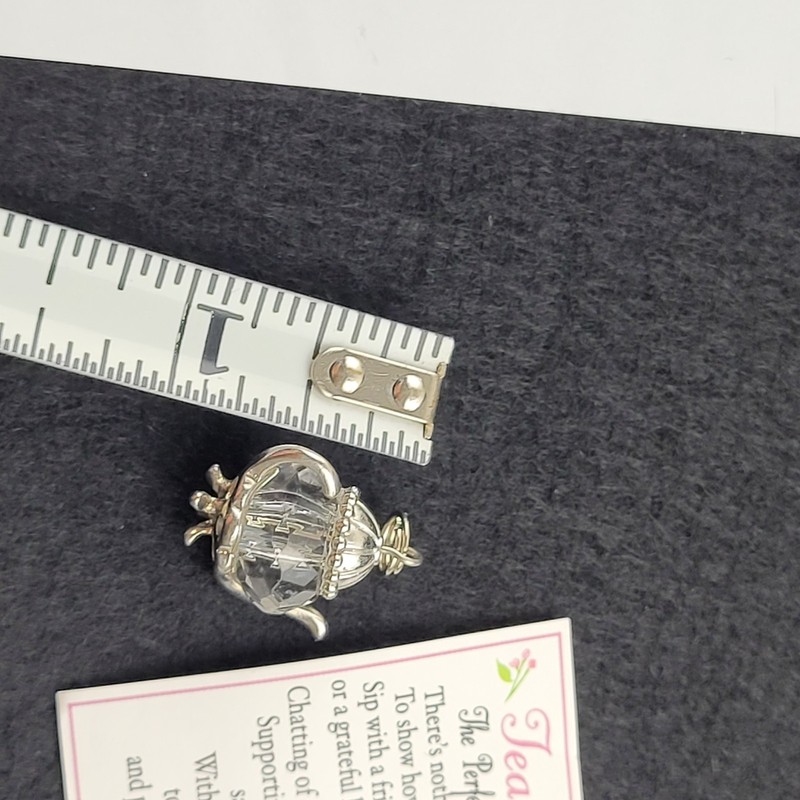 Silver Tone Crystal Tea Pot Charm By Ganz With Original Card gallery