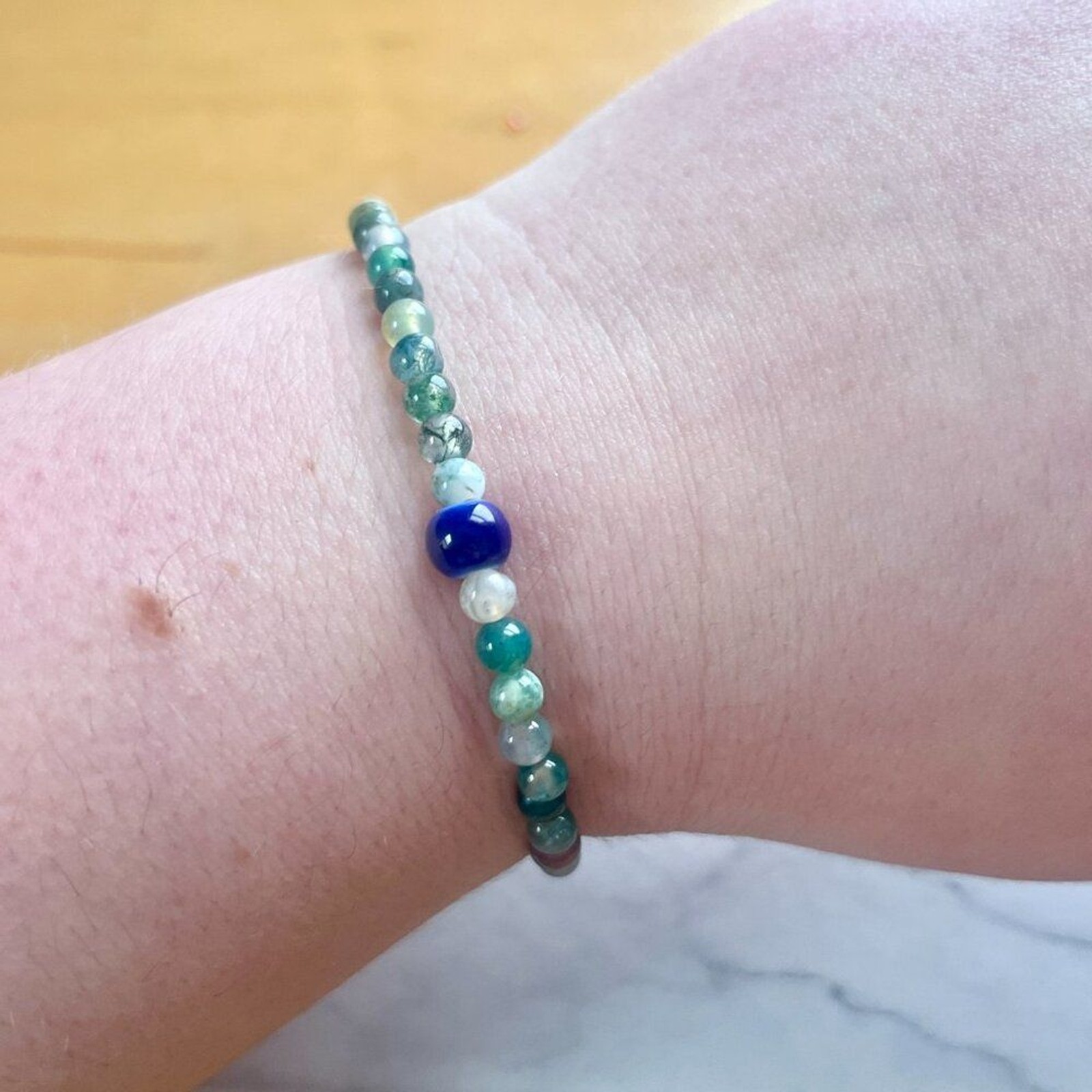 Small Earth Tone Glass Bead Elastic Bracelet gallery