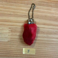 Vintage Rabbit Foot Keychain Lucky Charm USA Made 1950s-60s 5cm