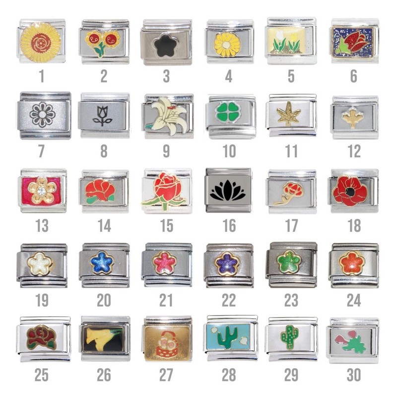 Flower 9mm classic Italian Charm - Fits 9mm classic Italian charm bracelets gallery