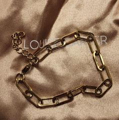Louise Carter 14K Gold Plated Tulum Chunky Paperclip Bracelet 7″+1.75″