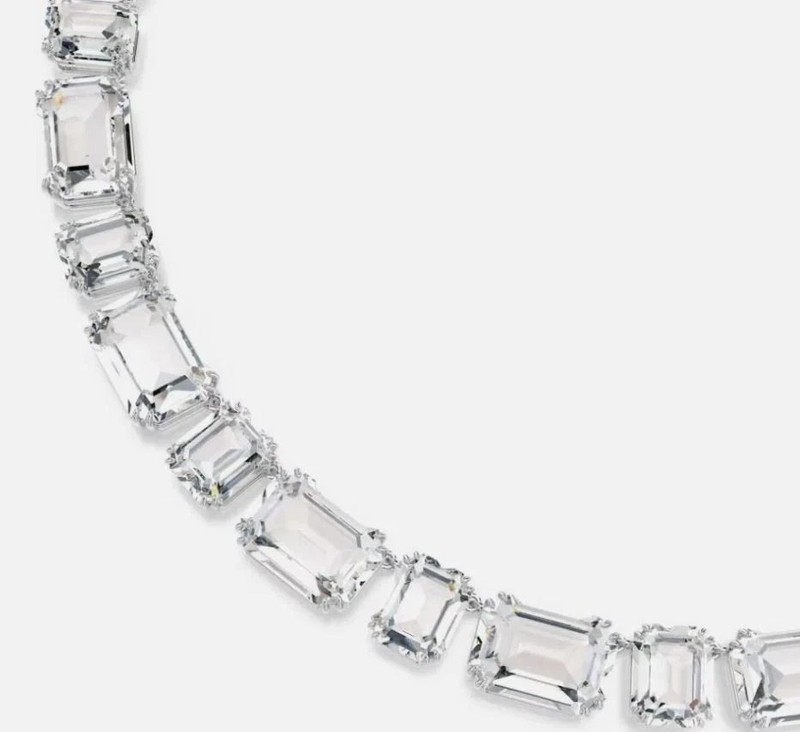 SWAROVSKI Millenia Tennis Necklace, Octagon Cut, White, Rhodium Plated gallery