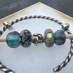 Magical Trollbeads 8 piece lot! Prism, flower mosaic, dancing dragons, and more!