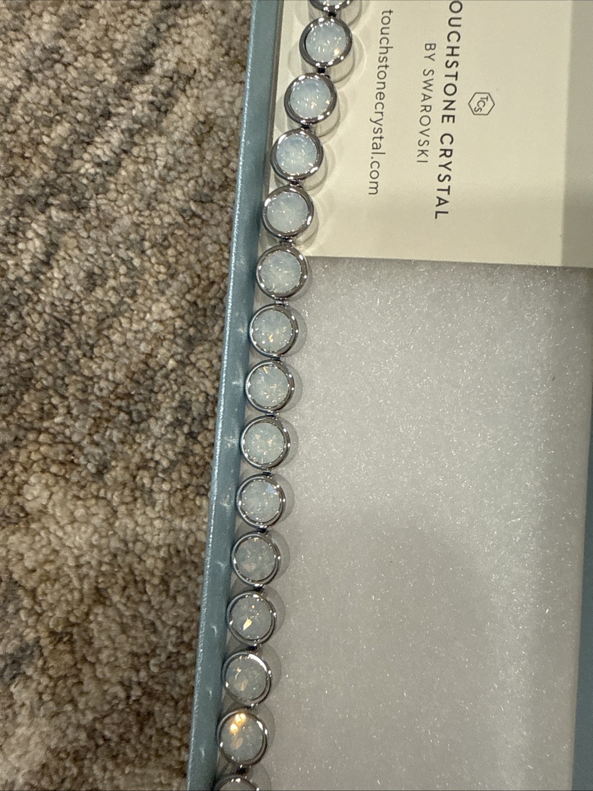 Touchstone Crystal By Swarovski Ice Bracelet in Glazed White Rhodium Plated gallery
