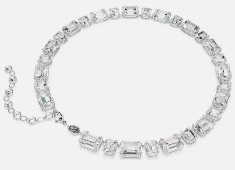 SWAROVSKI Millenia Tennis Necklace, Octagon Cut, White, Rhodium Plated gallery