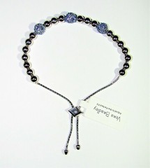 VERA BRADLEY NWT BLUE PAVE’ SILVER TONE BAUBLES SLIDER BRACELET PULLEY TAG