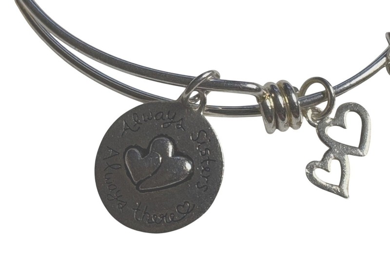 "Extraordinary Life" Always Sisters 925 Sterling Silver Adjustable Charm Bangle gallery
