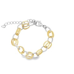 Two Tone Dual Link Rolo Bracelet (I249A)