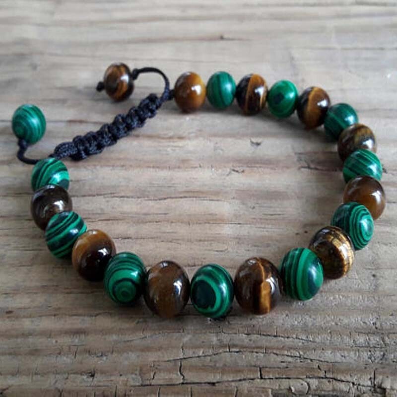 Tiger Eye Malachite Energy Muse Transformation Healing Charm Protection Bracelet gallery