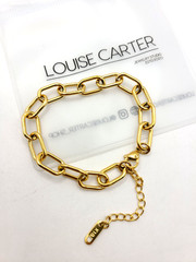 Louise Carter Thick Paperclip 18k Gold PVD Chain Bracelet 6″-8″
