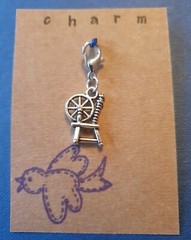 CLIP ON CHARM SPINNING WHEEL FOR BRACELET KEYRING BAG ZIP PURSE PENCILCASE