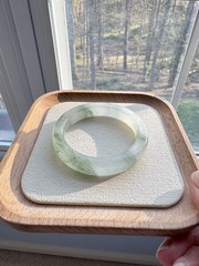 Premium High Icy Jade Bangle Bracelet – Crystal Clear, Natural, Untreated – 52mm