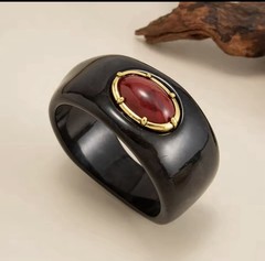 Large Chunky Acrylic Bangle Bracelet Women Bohemian Geometric Irregular Wide