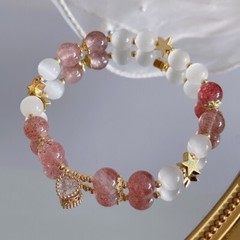 Bracelet Girlfriend Gift Design Opal Jewelry Luck Strawberry Crystal Hearts