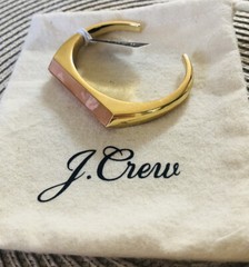 J crew triangle prism cuff blush pink stone art deco size S/M bracelet gold NWT!