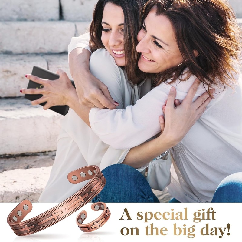 Pure Copper Magnetic Jewelry for Women - Joint & Energy Support Ring & Bracelet gallery
