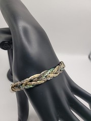 Vintage Mixed Metal Braided Multi Strand Bracelet Silver Gold Tone Jewelry