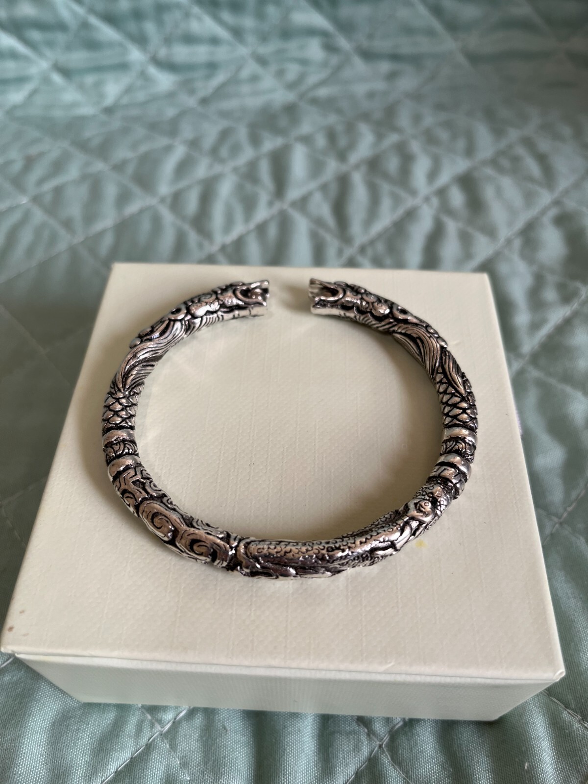 Silver Female Twin Dragon Bracelet gallery