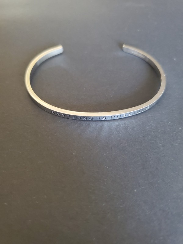 Stainless Steel Inspirational Bracelet "Anything Is Possible" gallery
