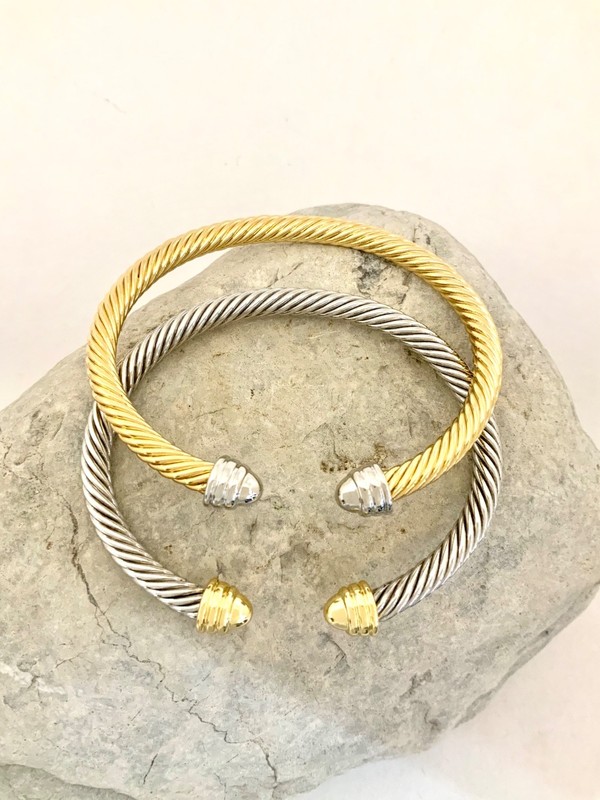 5mm plain cable bracelet gunmetal plated black metal Stunning Trendy gold plated gallery