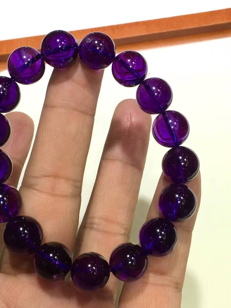 12mm Natural Amethyst Quartz Purple Round Beads Bracelet AAAA