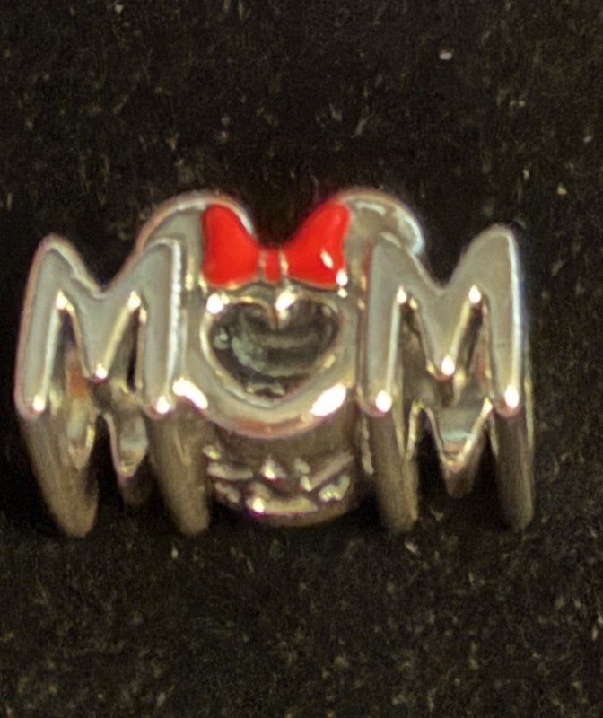 Authentic Pandora Disney Minnie Mouse“MOM” Charm – Red Enamel Bow Heart S925 ALE gallery