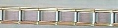 Gold trim Full ITALIAN CHARM STARTER BRACELET 20 LINKS 9mm 7 1/2 inches