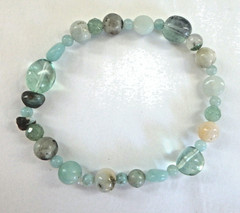 ✨Bracelet One-of-a-Kind Handmade Crystals – 7 1/2″ Fluorite, Amazonite & Larimar