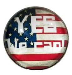 YES WE CAN FLAG 18mm/20mm GINGER SNAP BUTTON POPPER FOR INTERCHANGEABLE JEWELRY