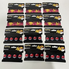 -NEW- (LOT 12) Pokémon Elastic Bracelet 4″ Pikachu Pokéball gift Party Favors