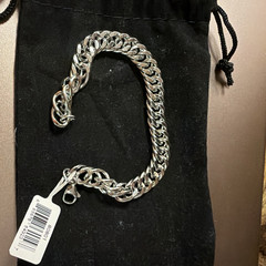 Silver Tone Curb Link Chain Bracelet, Lobster Clasp Closure, No Stone 80801