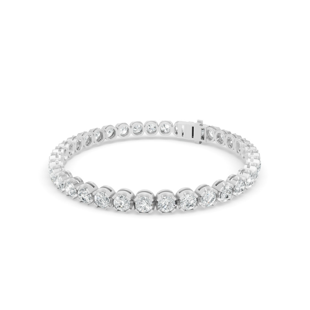 9.00 ctw Diamond Crown Collet 14K White Gold Tennis Bracelet
