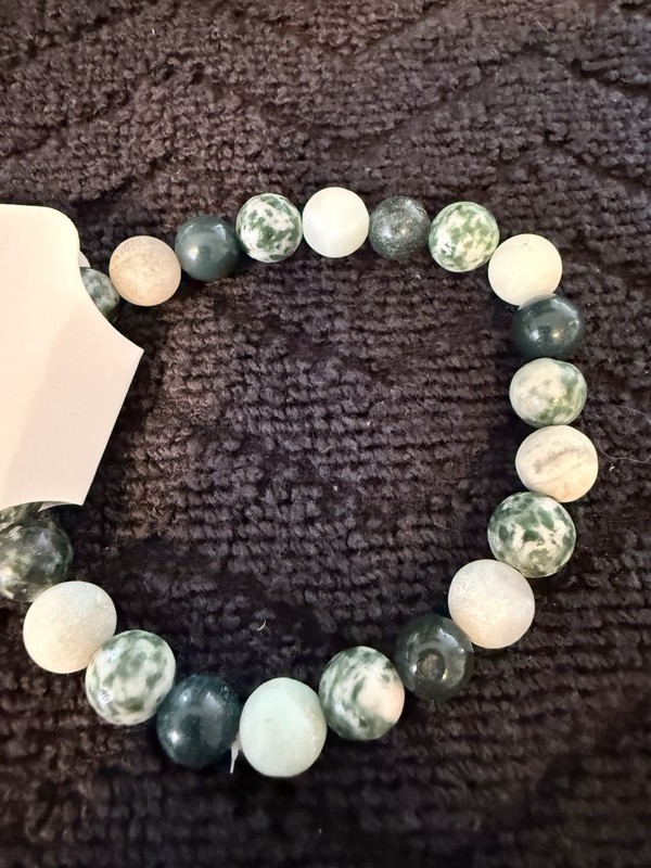 Lot Of 8 - Blues & Greens Beaded Stretch Bracelets 6” To 7.5” gallery