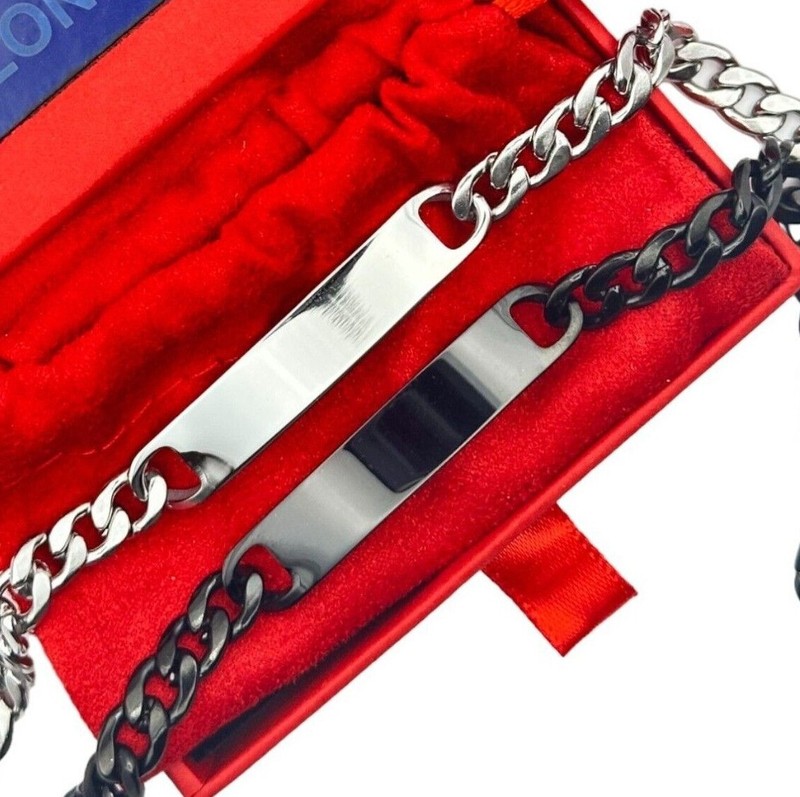 Reuben Boy Custom Any Name Date Silver Bracelet Charm ENGRAVED Gift Box gallery