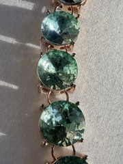Sparkling Minty Green Crystal Bracelet Lobster Claw Closure