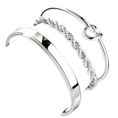 925 Sterling Silver Bracelets for Women Stack, Trendy Tennis Bangle Cuff Jewe…