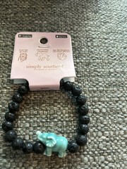 NWT Simply Southern Track Bracelet Elephant Beaded Stretch New With Tags